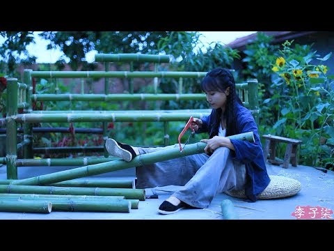 Bamboo Sofa竹沙发 | 为生活添一抹淡雅绿意，用砍下的竹子制些物件儿 |Liziqi channel