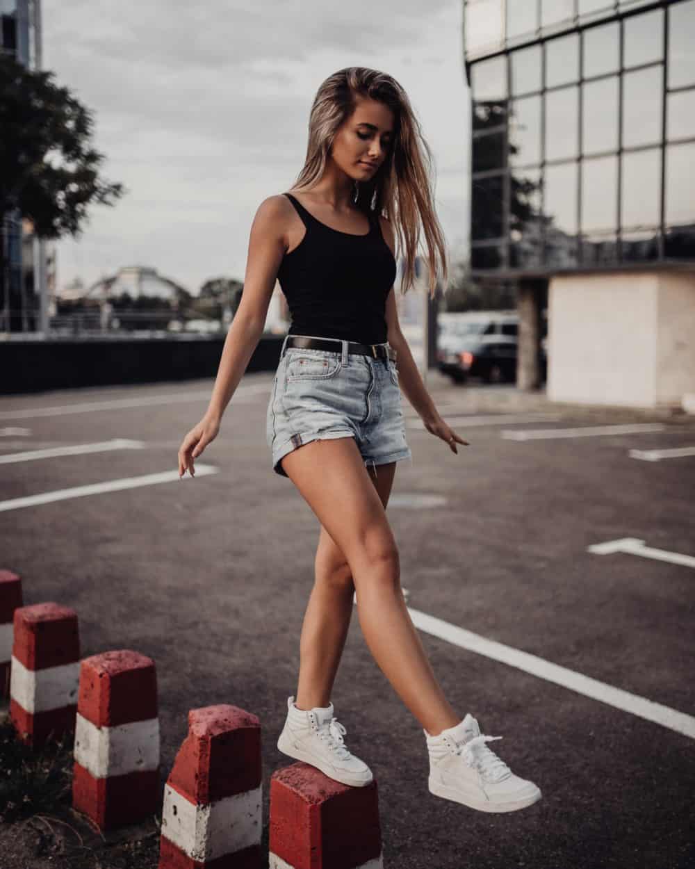 girl walking on something