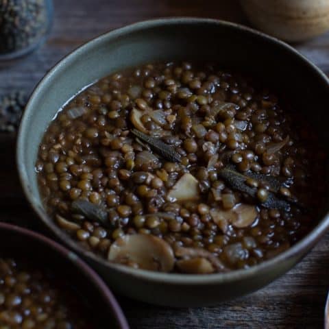 One-Pot French Lentil, Mushroom and Sage Stew