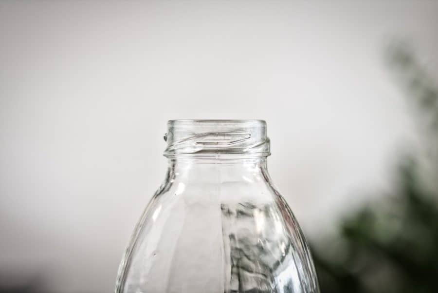 clear glass bottle for sustainable minimalist living