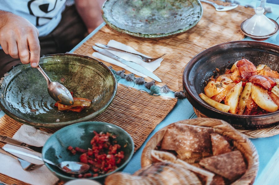 food being served