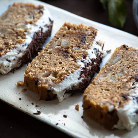 Vegan Chocolate and Pear Loaf Cake