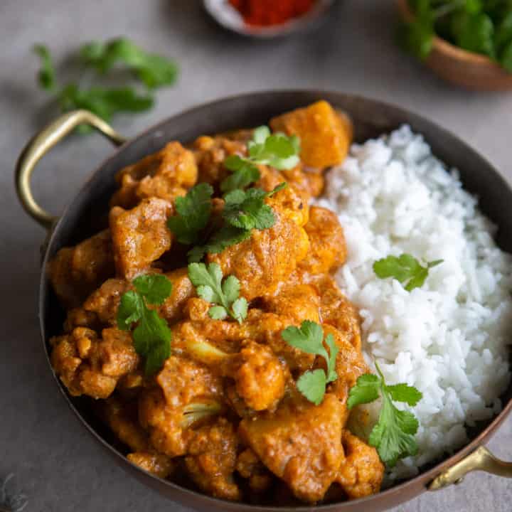 Cauliflower Potato Curry with Coconut Milk