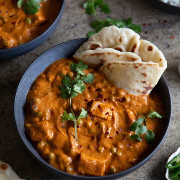 Vegan Matar Paneer with Tofu