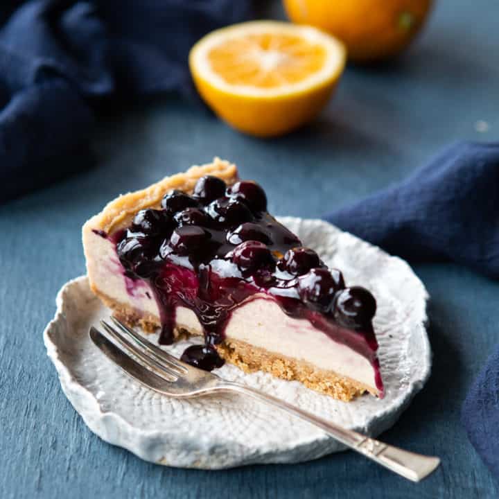 Baked Vegan Blueberry Cheesecake