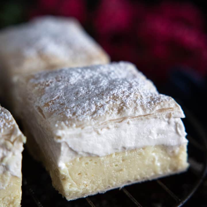 Vegan Kremšnita (Vanilla & Custard Cream Cake)