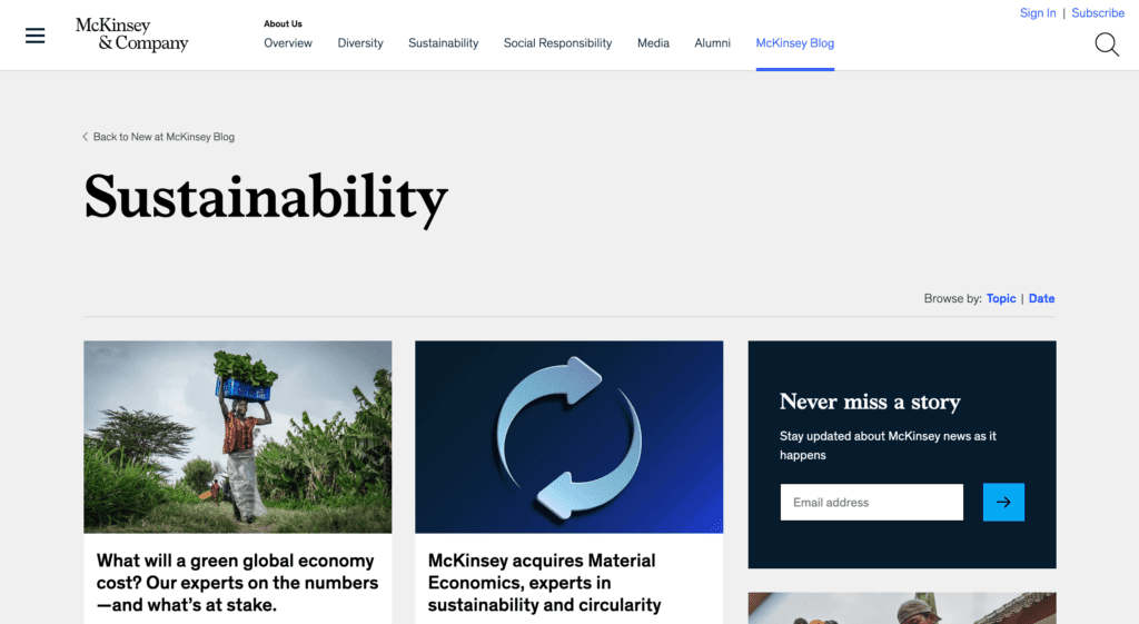 Sustainability New at McKinsey Blog McKinsey Company