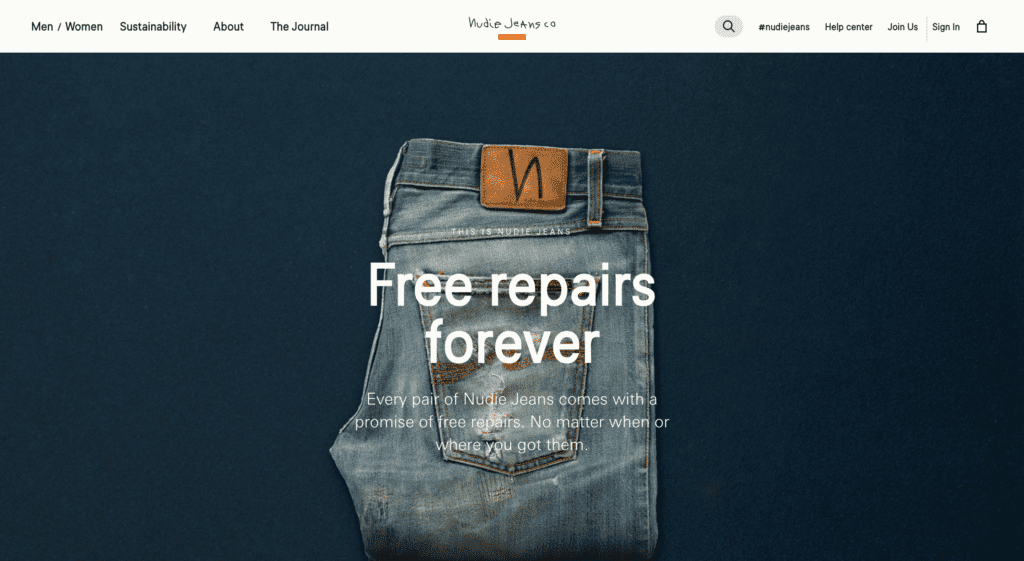 TINJ Repair service Nudie Jeans