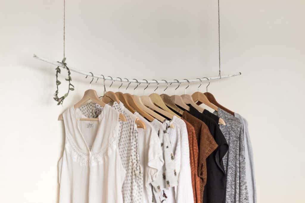 minimalist closet clothing rack