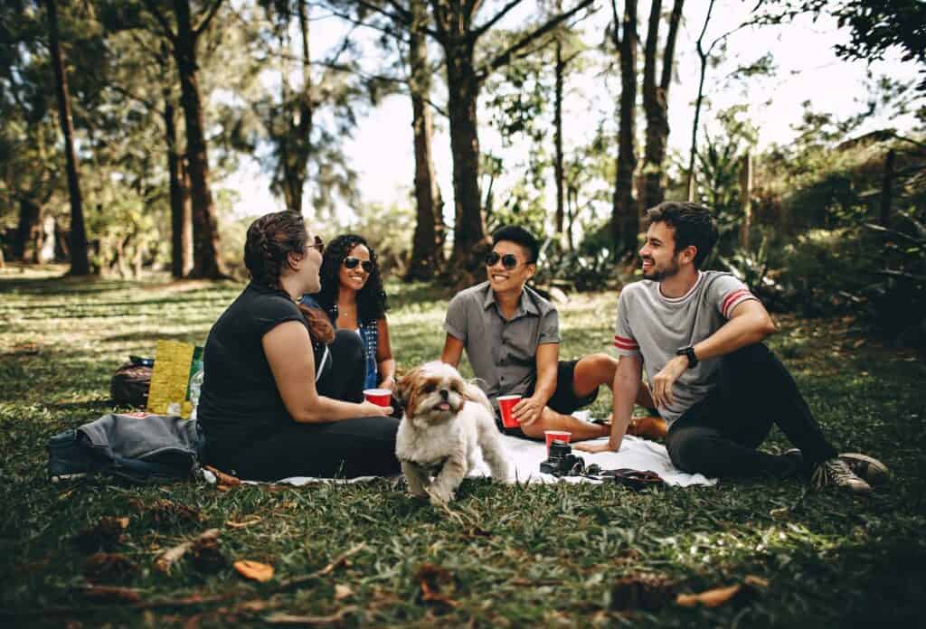 group of friends having fun